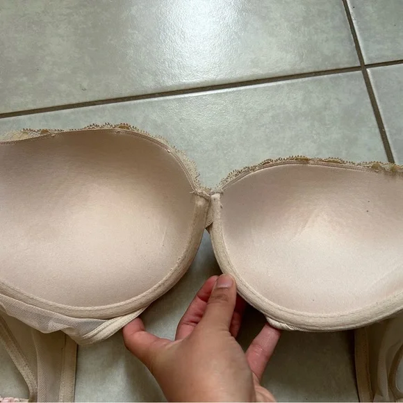 Elegant Lace Underwire Bra - Tan - Picture 8 of 10